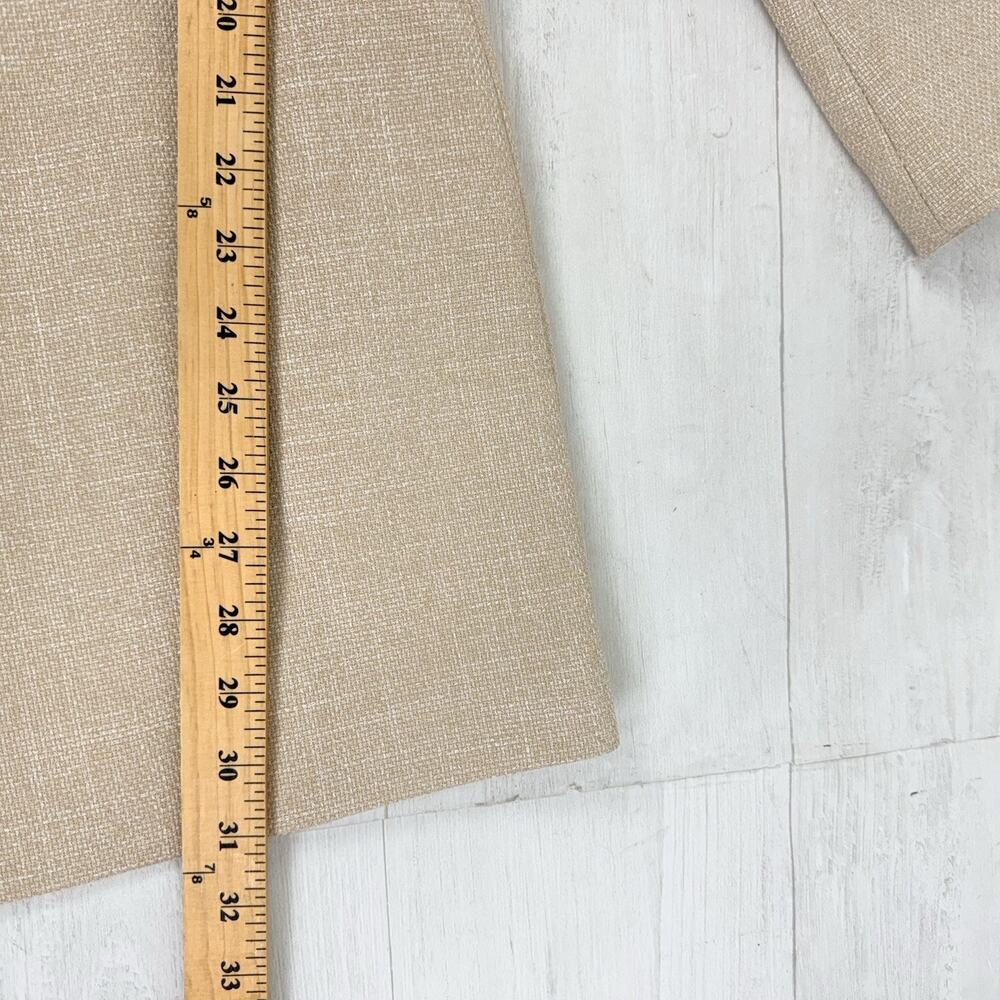 Zara Double Breasted Long Blazer XS Neutral Tailored Academia Textured Office - Picture 14 of 16